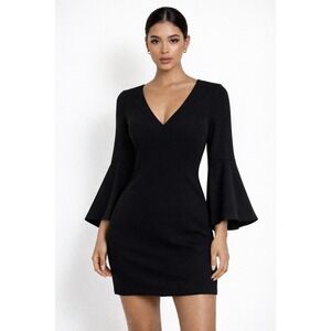 Patrizia Pepe Women's Classic Black Bell Sleeve Mini Dress Size 38 US 8‎ Capsule